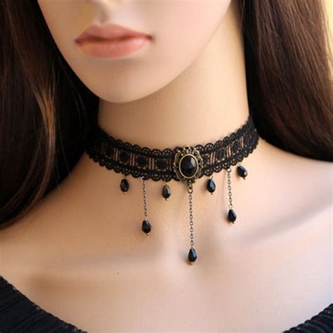 Black Lace Choker Necklace Gothic Choker