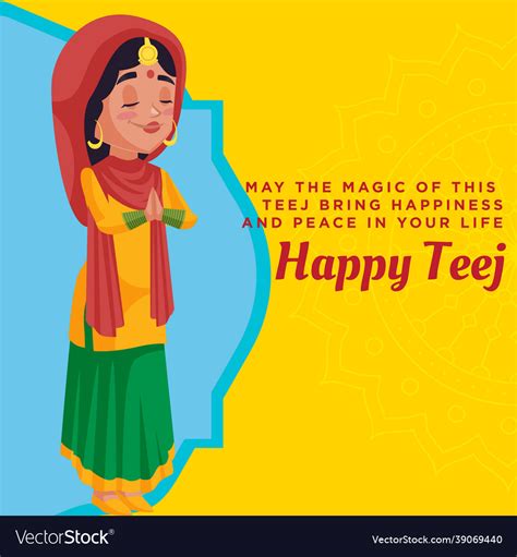 Banner Design Of Happy Teej Royalty Free Vector Image