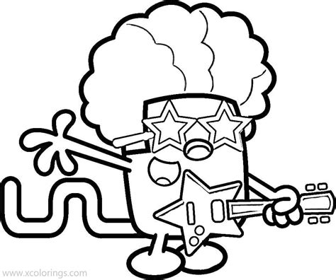 Wow Wow Wubbzy Coloring Pages Playing Guitar