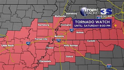 Tornado Watch In Effect For Memphis Mid South Until 9 Pm On Saturday