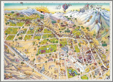 Palm Springs Palm Desert Visitor S Map Featuring Golf Courses Hotles Resorts Points Of