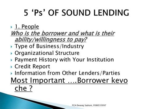 Principles Of Bank Lending
