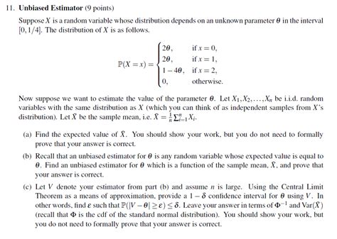 Solved 11 Unbiased Estimator 9 Points Suppose X Is A