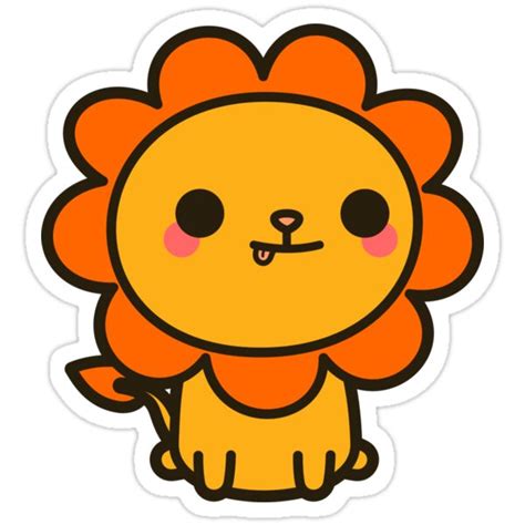 Kawaii Lion Stickers By Peppermintpopuk Redbubble