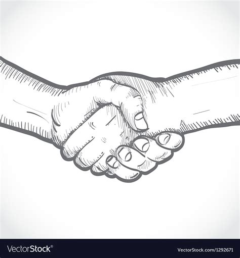 Sketch Of Two Shaking Hands Royalty Free Vector Image