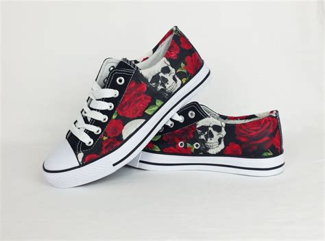 Skulls And Roses Skull Shoes Alternative Fashion Customized Sneakers