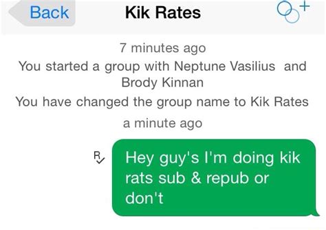 Back Kik Rates Q Minutes Ago You Started A Group With Neptune