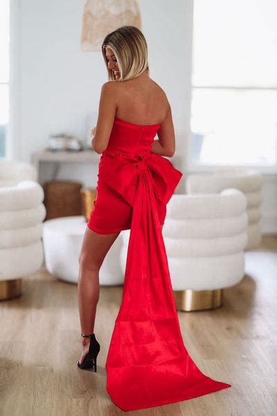 Bowtiful Babe Cocktail Bow Dress Red Hando