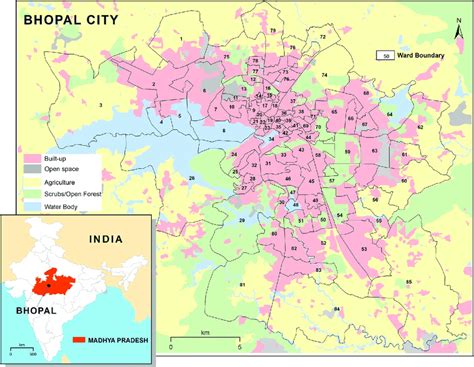Location Map And Administrative Boundaries Of Bhopal City Madhya