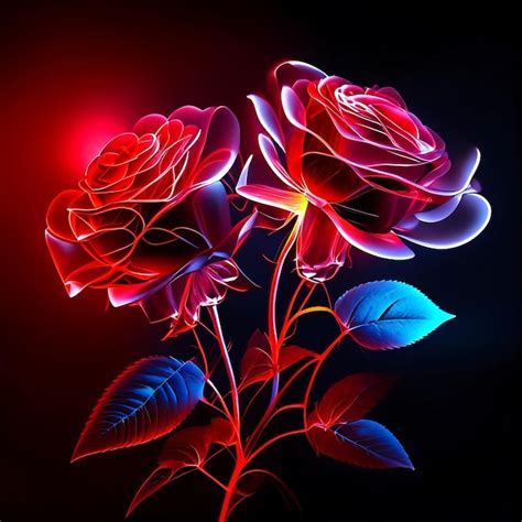 Premium Ai Image Bright Red Rose In Photography Ai Generated