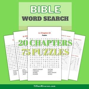 Psalm Bible Word Search Puzzle Etsy