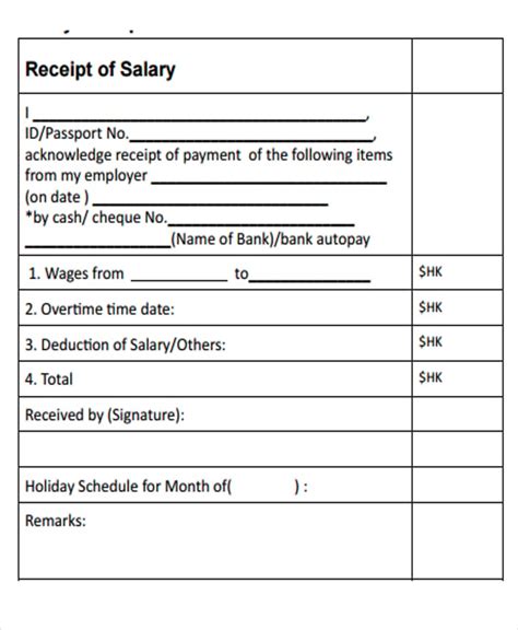 Salary Templates Free Word Excel Pdf Formats Samples