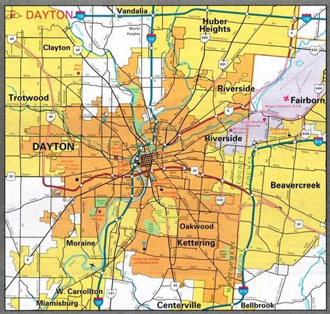 Dayton Ohio Map In 2022 Ohio Map Dayton Ohio Map