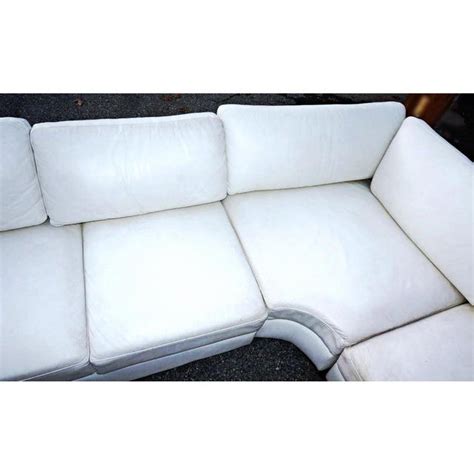 Mid Century Modern White Leather Sectional Sofa Chairish
