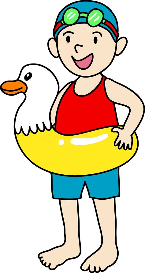 Cartoon Boy Swimming