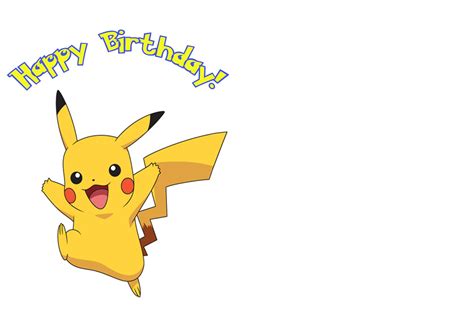 Pikachu Birthday Card Pokemon Birthday Card Digital Etsy