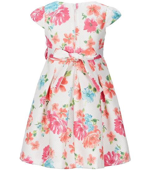 Bonnie Jean Little Girls 2t 6x Poppy Floral Fit And Flare Dress And Hat