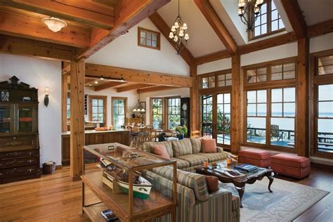 Look At The Gorgeous Great Rooms From Riverbend Timber House Timber Frame Homes Wood