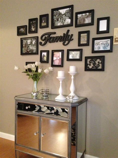 Be sure to map your pattern in advance with a ruler and pencil. Picture arrangement | Picture wall living room, Homemade ...