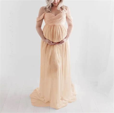Long Maternity Clothes Pregnancy Dress Photography Props Dresses For Photo Shoot Maxi Gown