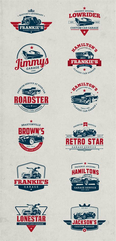 Classic Car Garage Badges And Logos 19560 Logos Design Bundles