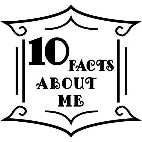 10 Facts About Me Template Poster Board Idea Example Fancy Font Text
