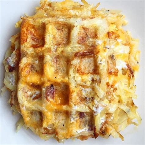 Bacon Egg And Cheddar Hashbrown Waffles Recipe