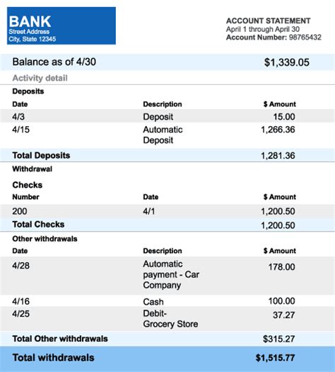How long to keep bank statements. 5 Bank Statement Templates - Free Sample Templates