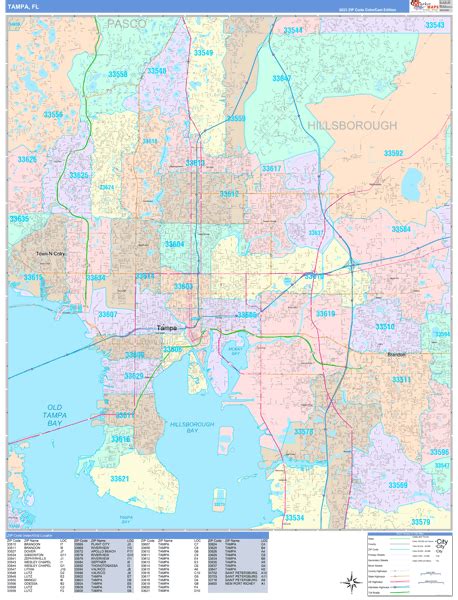 Tampa Florida Zip Code Maps Color Cast