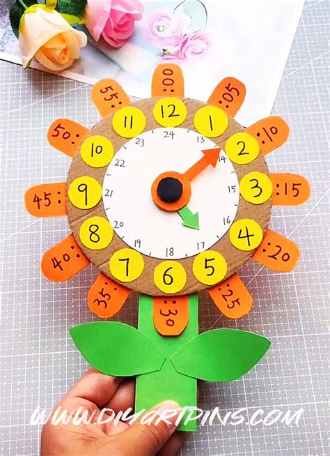Diy Clock Crafts Images And Ideas For Children And Kids Diy Art Pins