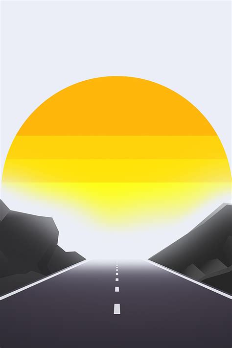 640x960 Road Mist Sun Landscape Minimal 4k Iphone 4 Iphone 4s Hd 4k