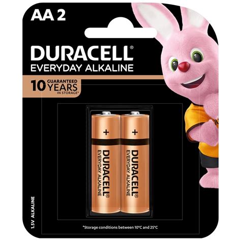 Duracell Aa 2 Pcs Battery Everyday Alkaline Batteries Duracell Aa