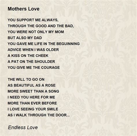 Mothers Love Mothers Love Poem By Endless Love