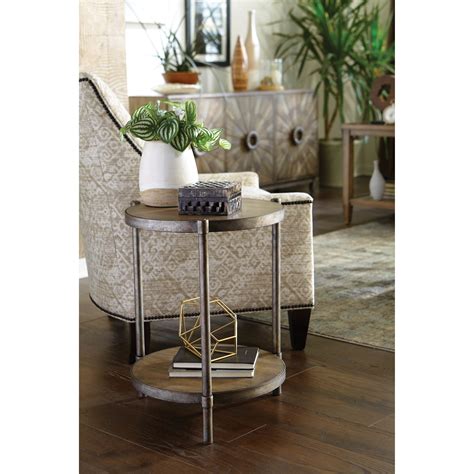 Hammary Astor Transitional Round Accent Table With Shelf Sheelys