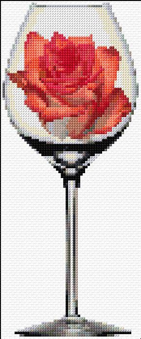 Communication about embroidery on various topics. rose in a glass free cross stitch chart designed by Ann ...