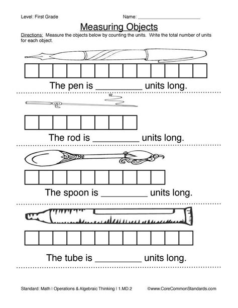 First Grade Common Core Measurement Worksheets CommonWorksheets