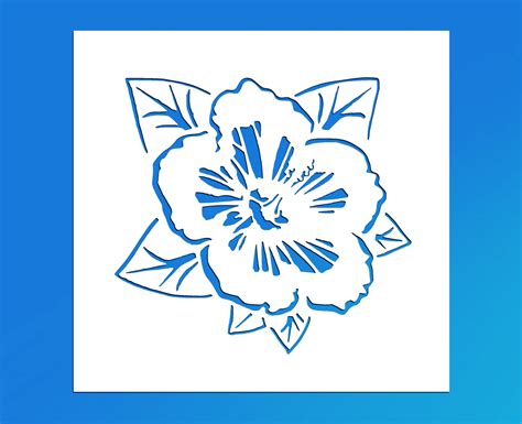 Hibiscus Flower Stencil Many Sizes Stencils And Templates