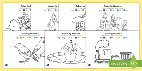 Colour By Phoneme Phase 3 Colouring Pages Free Worksheets Samples