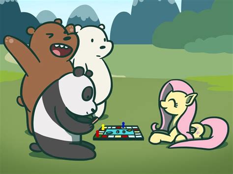 967259 Artistflutterluv Bear Board Game Crossover Fluttershy Grizzly Ice Bear Natg