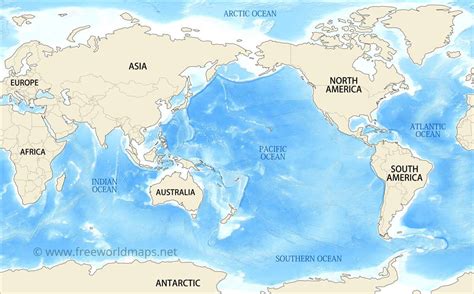 Pacific Centered World Map