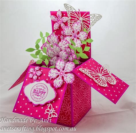 Make an easy handmade happy mother's day card with beautiful big pop up flower! Anet's Crafting Blog: Flower Pop-Up Card Box