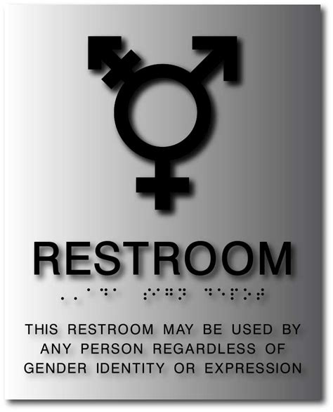 Transall Gender Symbol Restroom Sign In Brushed Aluminum Ada Sign Depot