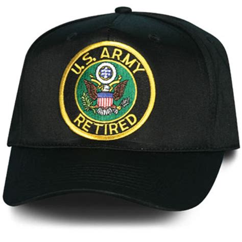 United States Army Retired Crest Patch Black Ball Cap North Bay Listings