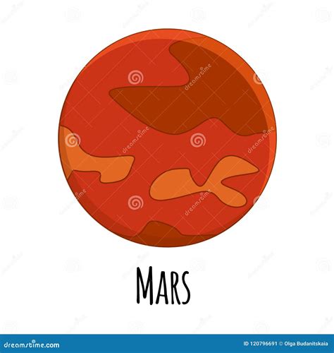 Cartoon Mars Planet Character Vector Illustration