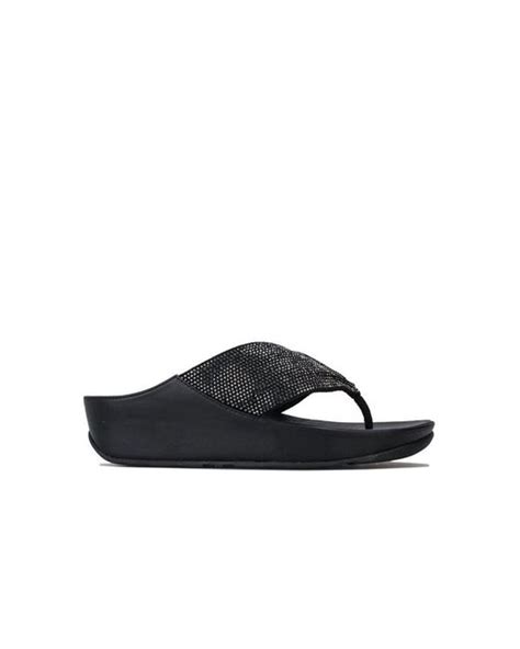 Fitflop S Twiss Crystal Toe Thong Sandals In Black Lyst Uk