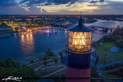 Jupiter Lighthouse Nightlife Waterway Aerial Photography Hdr