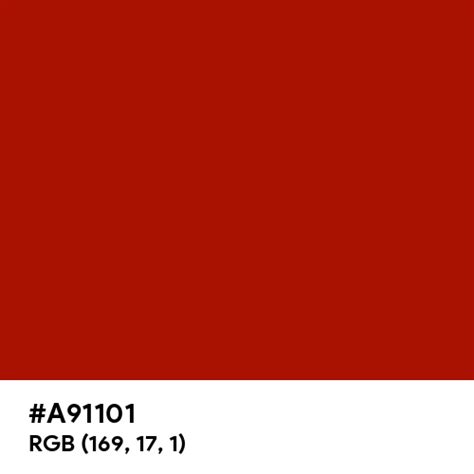 Turkey Red Color Hex Code Is A91101