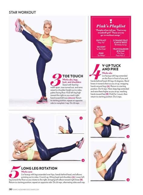 Singer Pink Workout And Diet Getting A Rock Star Body Pop Workouts