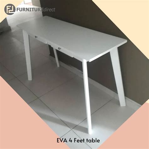 This plain white folding table is incredibly versatile. EVA 4 Feet solid wood console table/ study desk with 2 ...