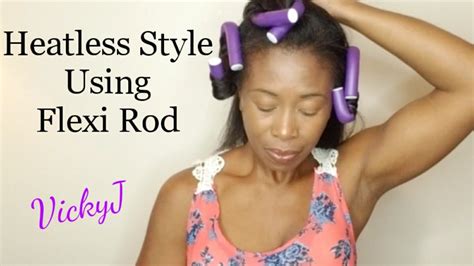 Flexi Rods Heatless Hairstyle Relaxed Hair Vickyj Youtube